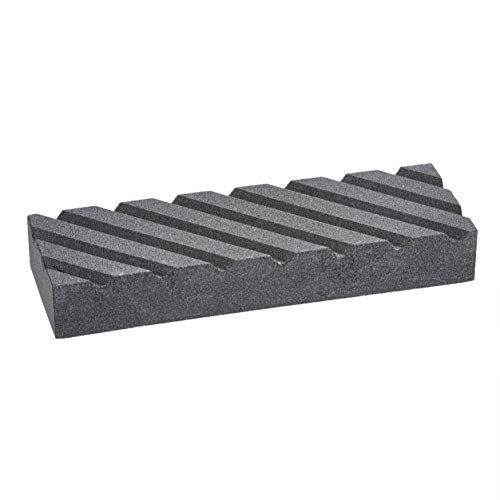 Amazon Basics Whetstone Knife Sharpening Wet Stone Dual Sided 400/1000 Grit with Non-Slip 1 Pc, Bamboo Base, Black & Grey