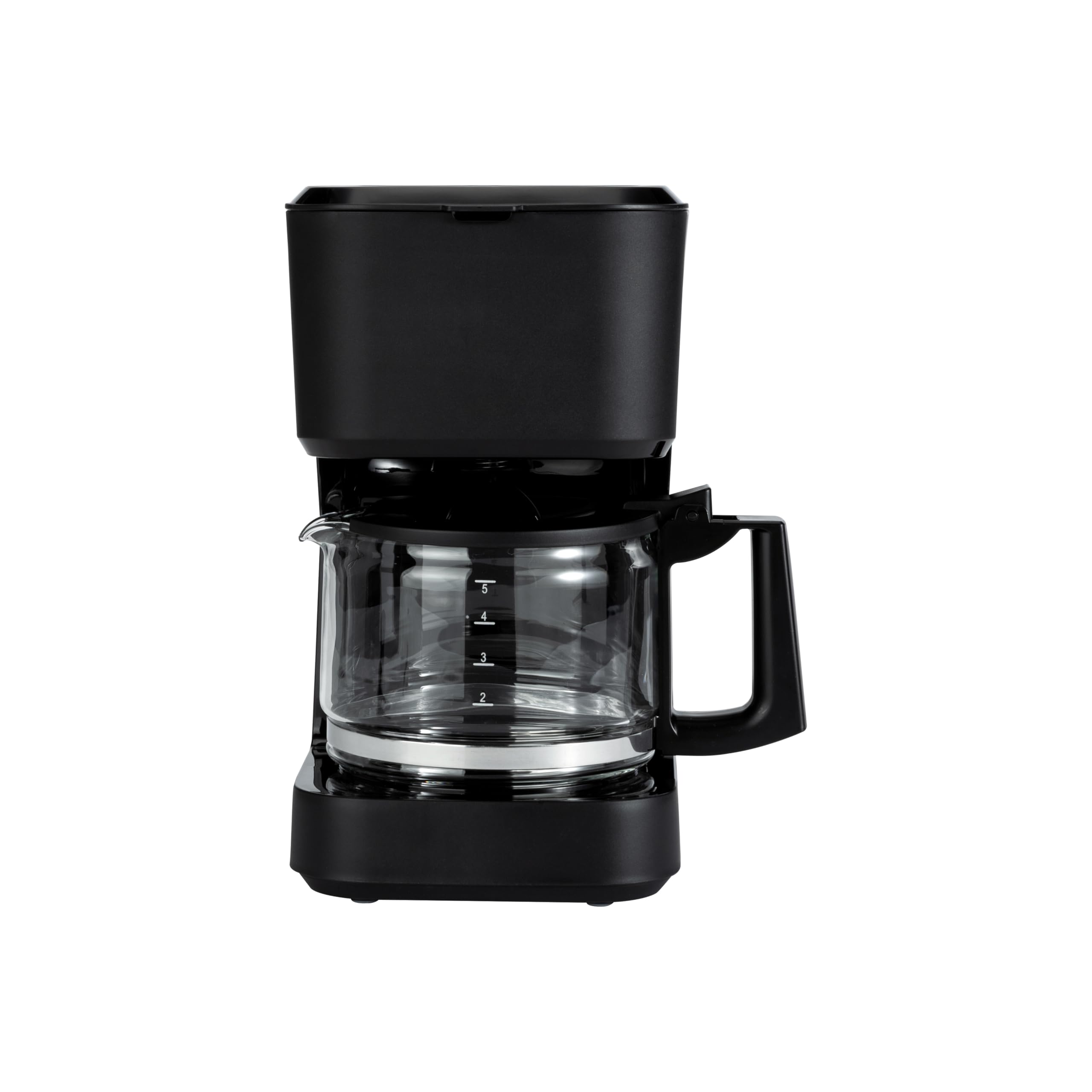 Amazon Basics 12 Cup Drip Coffee Maker, Coffee Machine with Glass Coffee Pot (1.9 Qt), Auto Shut-off, Auto Pause, Removable Filter Basket, Black & Silver