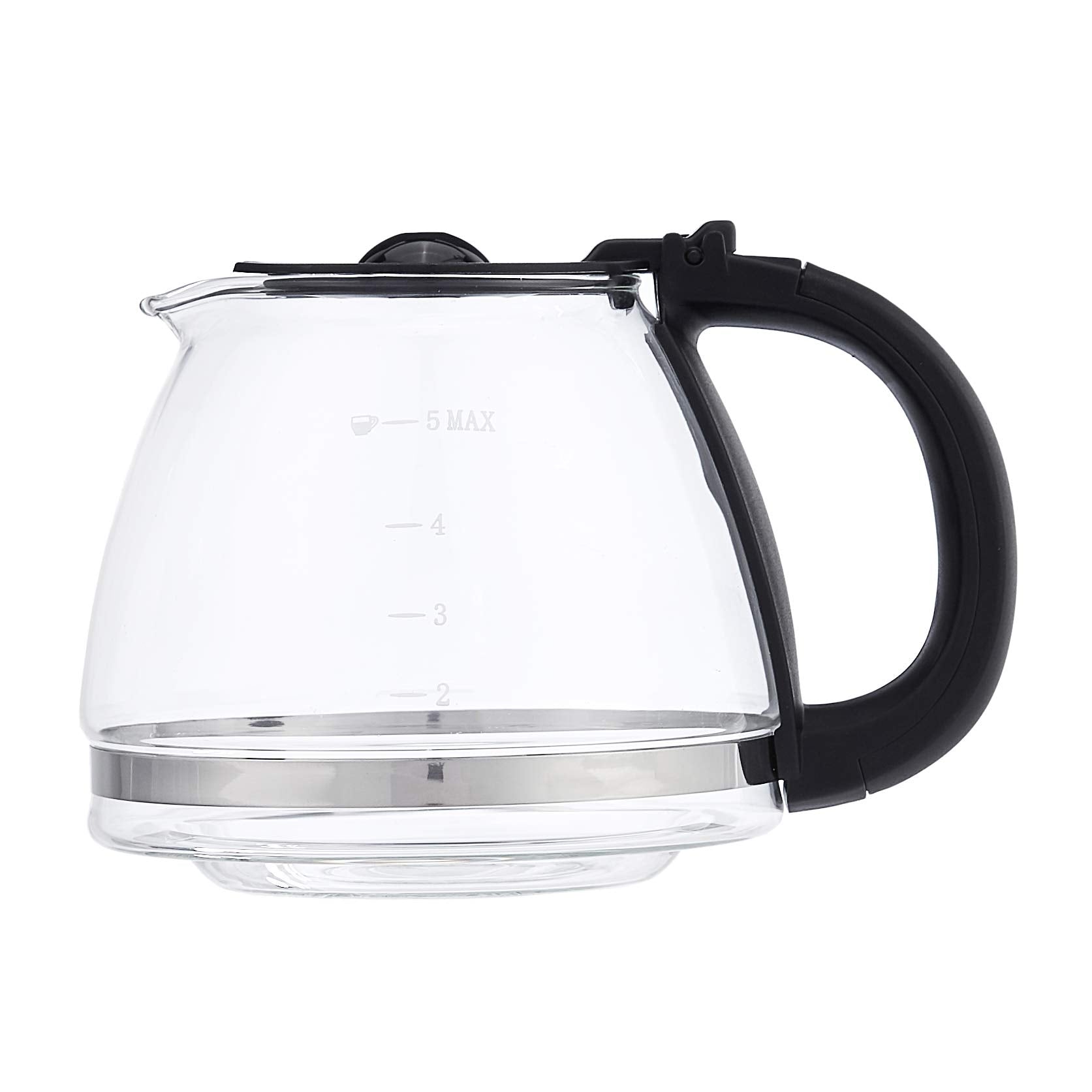 Amazon Basics 12 Cup Drip Coffee Maker, Coffee Machine with Glass Coffee Pot (1.9 Qt), Auto Shut-off, Auto Pause, Removable Filter Basket, Black & Silver