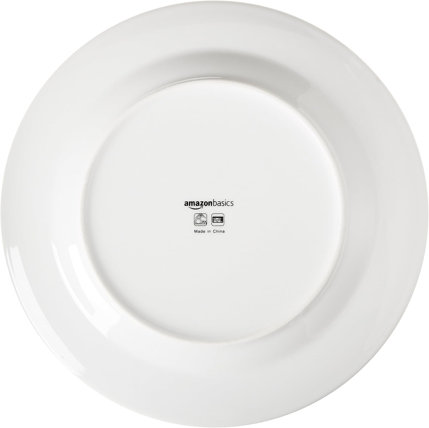 Amazon Basics 6-Piece White Dinner Plate Set, 10.5 inches