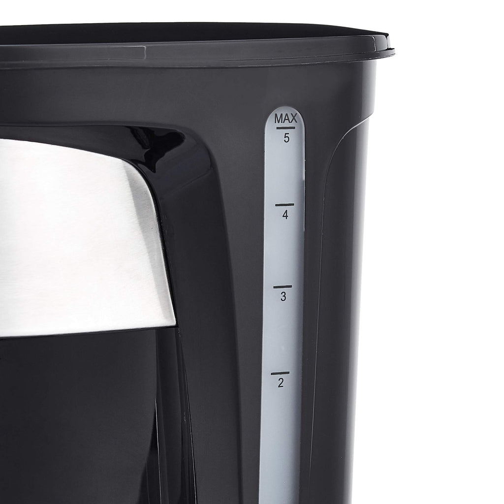 Amazon Basics 12 Cup Drip Coffee Maker, Coffee Machine with Glass Coffee Pot (1.9 Qt), Auto Shut-off, Auto Pause, Removable Filter Basket, Black & Silver