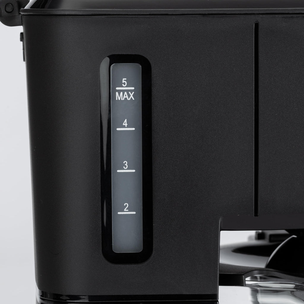 Amazon Basics 12 Cup Drip Coffee Maker, Coffee Machine with Glass Coffee Pot (1.9 Qt), Auto Shut-off, Auto Pause, Removable Filter Basket, Black & Silver